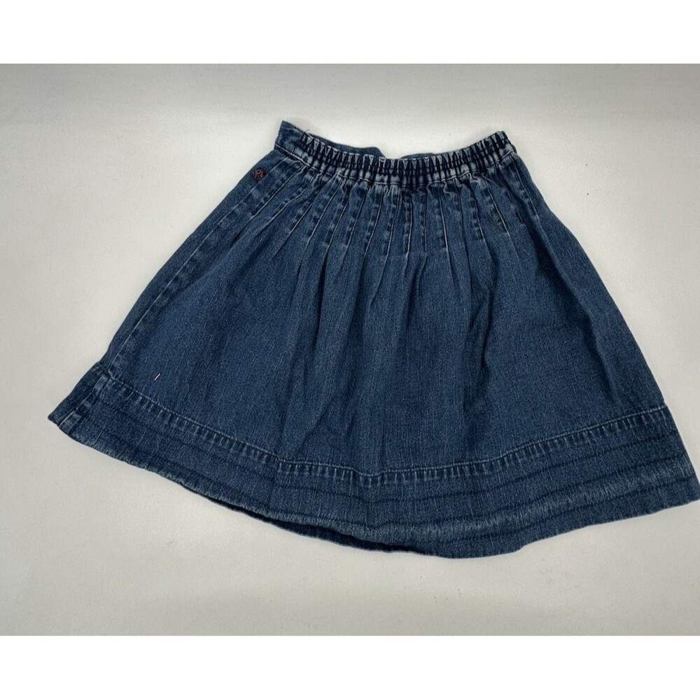 VTG 1990's McDonald's McKids Girls‎ Jean Skirt Denim 8 embroidered flare